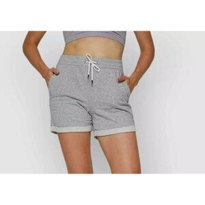 FourLaps Rush Grey Heather French Terry Shorts, Size Small, NWT, MSRP $58